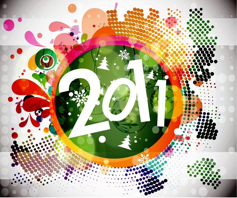 free vector 2011 New Year Floral Backgound Vector Graphic